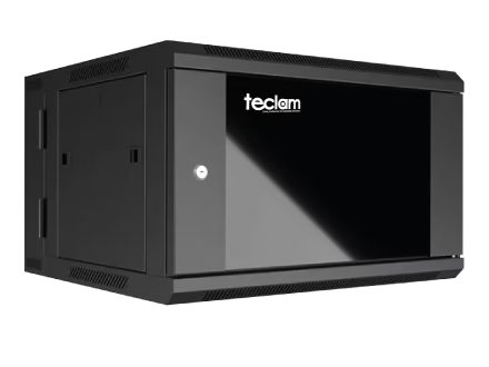 Gabinete de pared 6U TECLAM IP64 con puerta de vidrio